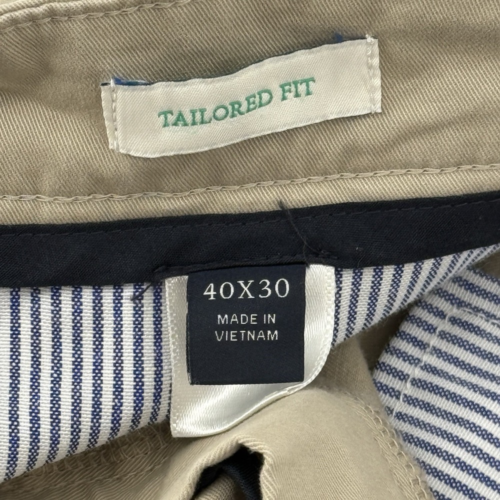 Jos A Bank Mens Khaki Tailored Fit Straight Leg Dress Pants 40 x30 Tan - Picture 5 of 11